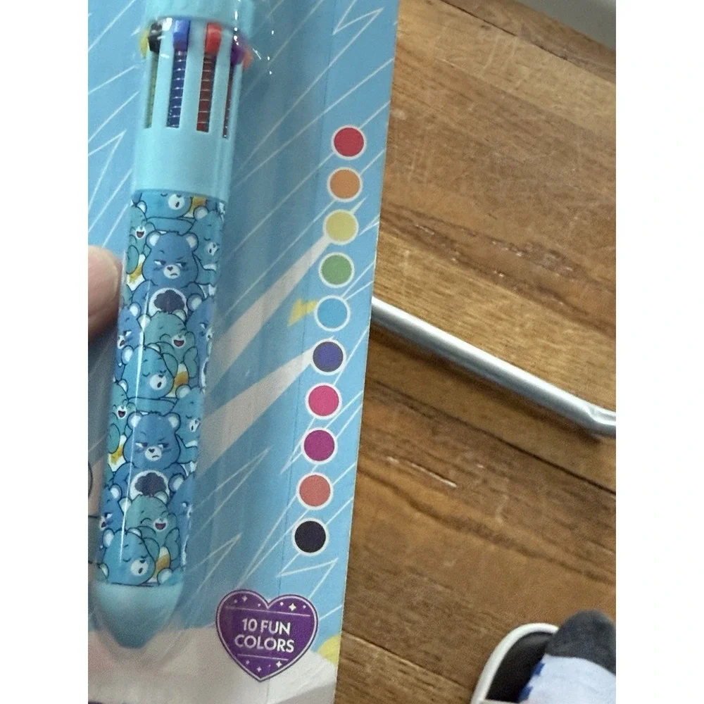 NEW, Care Bears 10-color Pen With Mini Figure Topper, GRUMPY BEAR WISH BEAR